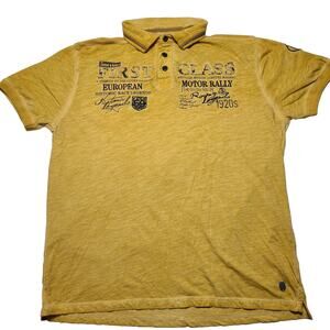 Tom Tompson Jeans Urban Denim Men's XL Polo Embroidered Shirt Affliciton Type